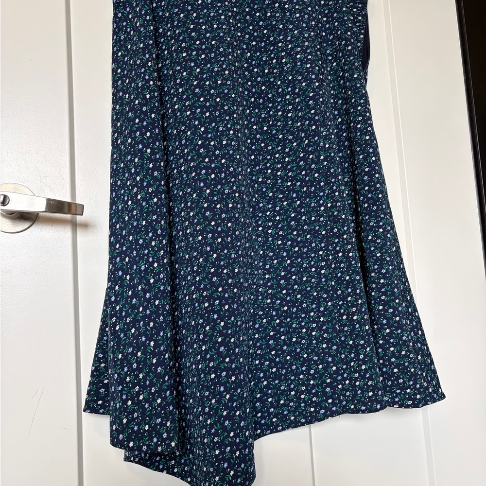 Banana Republic Navy Blue Floral A-Line Skirt